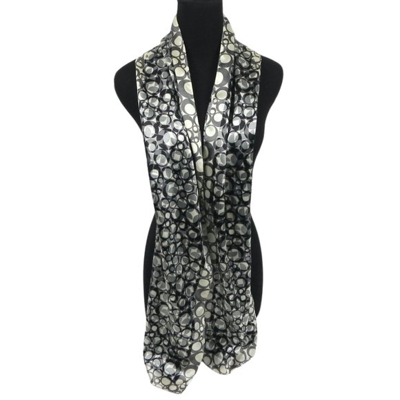 Vintage Geometric ESPRIT Scarf | Black & White Scarf - Picture 2 of 11